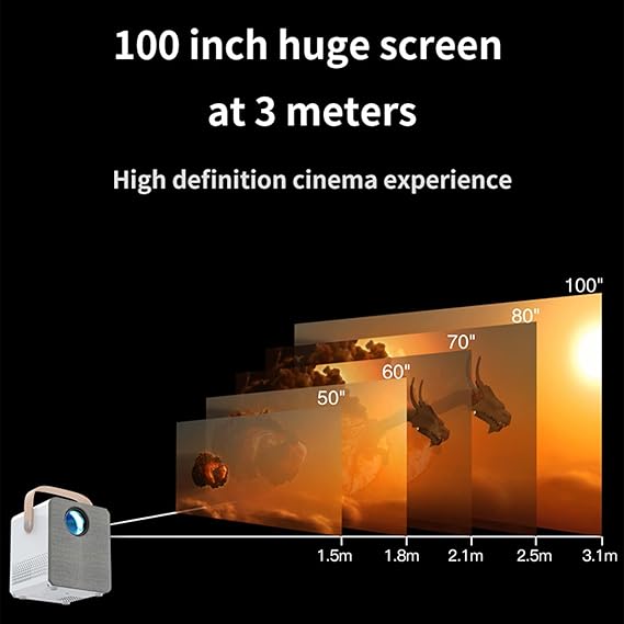 Portable Projector WiFi & Bluetooth Outdoor Home Theater Movie Projector, with 150 inch display