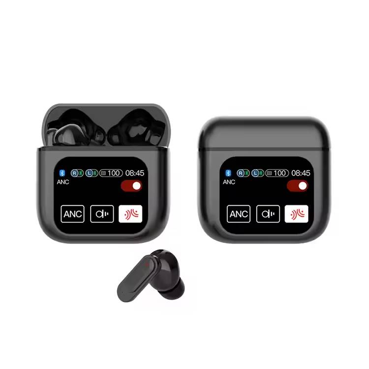 ANC Noise Canceling Earbuds with Smart Touch Screen in Ear Earphones with Microphone